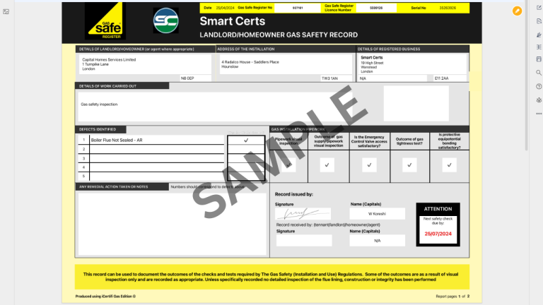 landlord Gas Safety Certificate